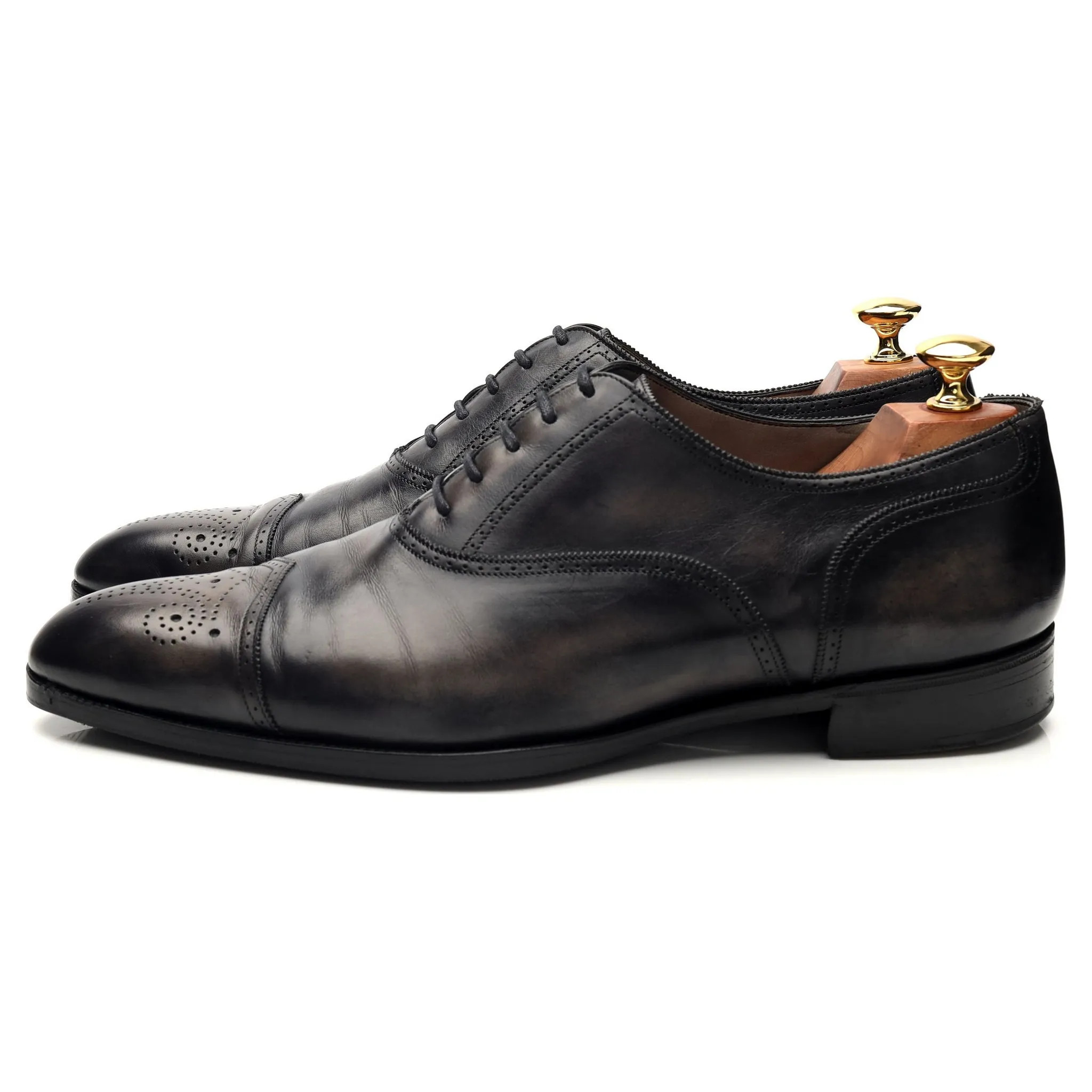 Deco 'Savoy' Dark Grey Leather Oxford UK 9.5 E