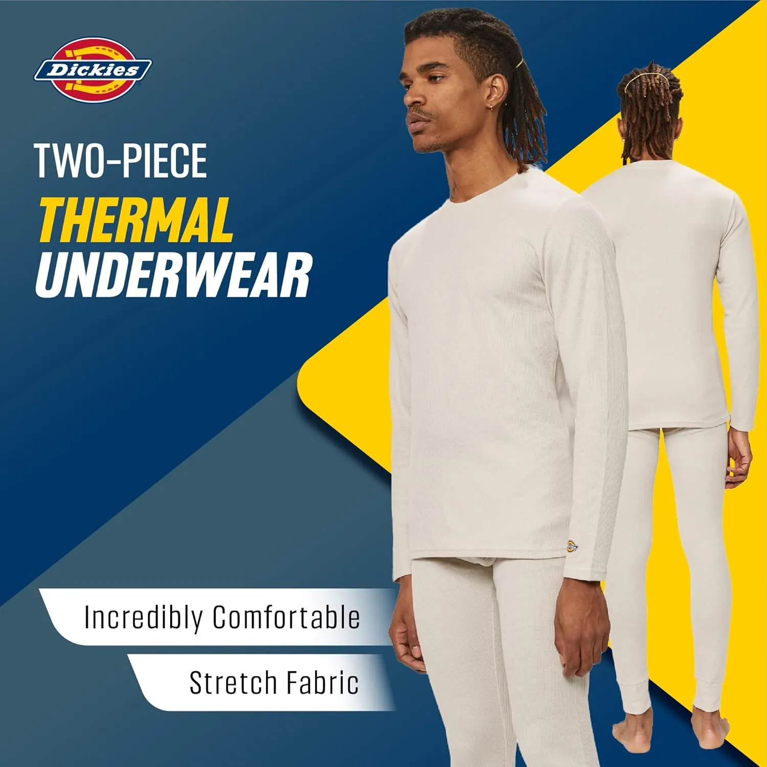 Dickies Mens Long Johns Thermal Underwear Set, 2 Piece Cold Weather Base Layer Set for Men