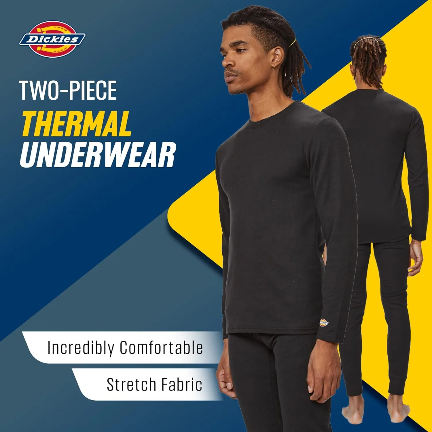 Dickies Mens Long Johns Thermal Underwear Set, 2 Piece Cold Weather Base Layer Set for Men