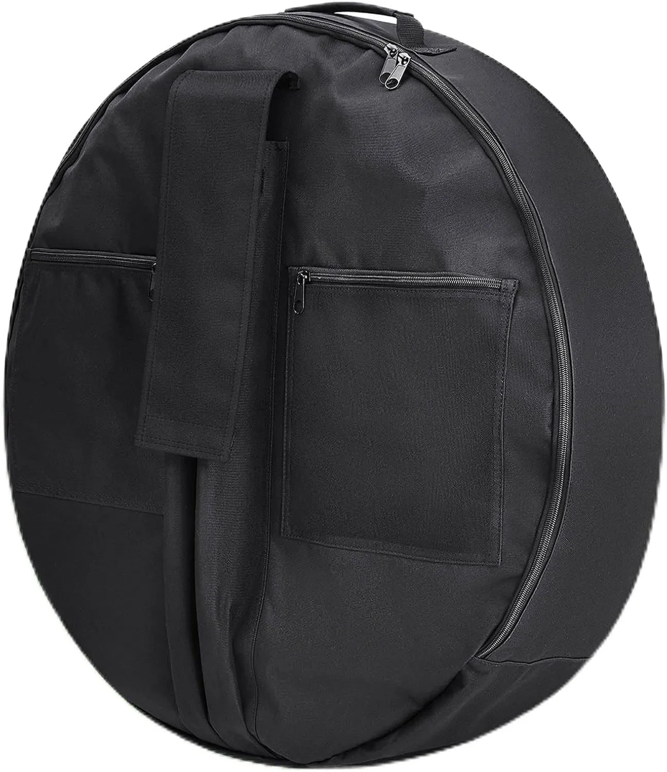 Disc Golf Basket Carrying Bag 26.8''D x 8.4''H Portable Golf Basket Transit Bags Water Resistant Oxford for 12 Chain or 24 Chain Golf Targets Basket Storage, Black (Basket Not Included)