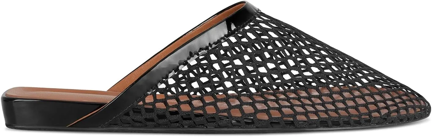 DOEYG Mesh Ballet Flats for Women Buckle Strap Comfy Casual Office Fishnet Ballerina Flat Shoes