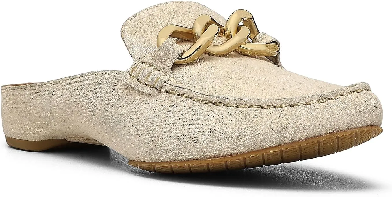 Donald Pliner Women's Bless Distressed Mules, Closed Toe Comfort Loafers, Slip On Mules for Women