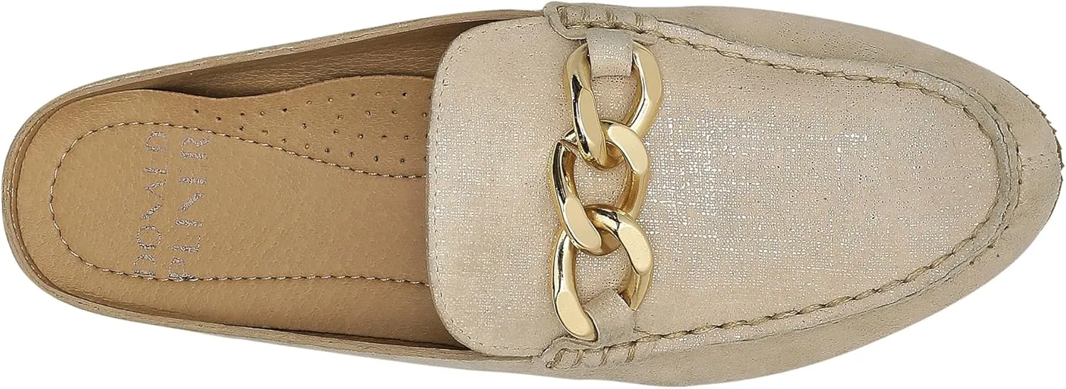 Donald Pliner Women's Bless Distressed Mules, Closed Toe Comfort Loafers, Slip On Mules for Women