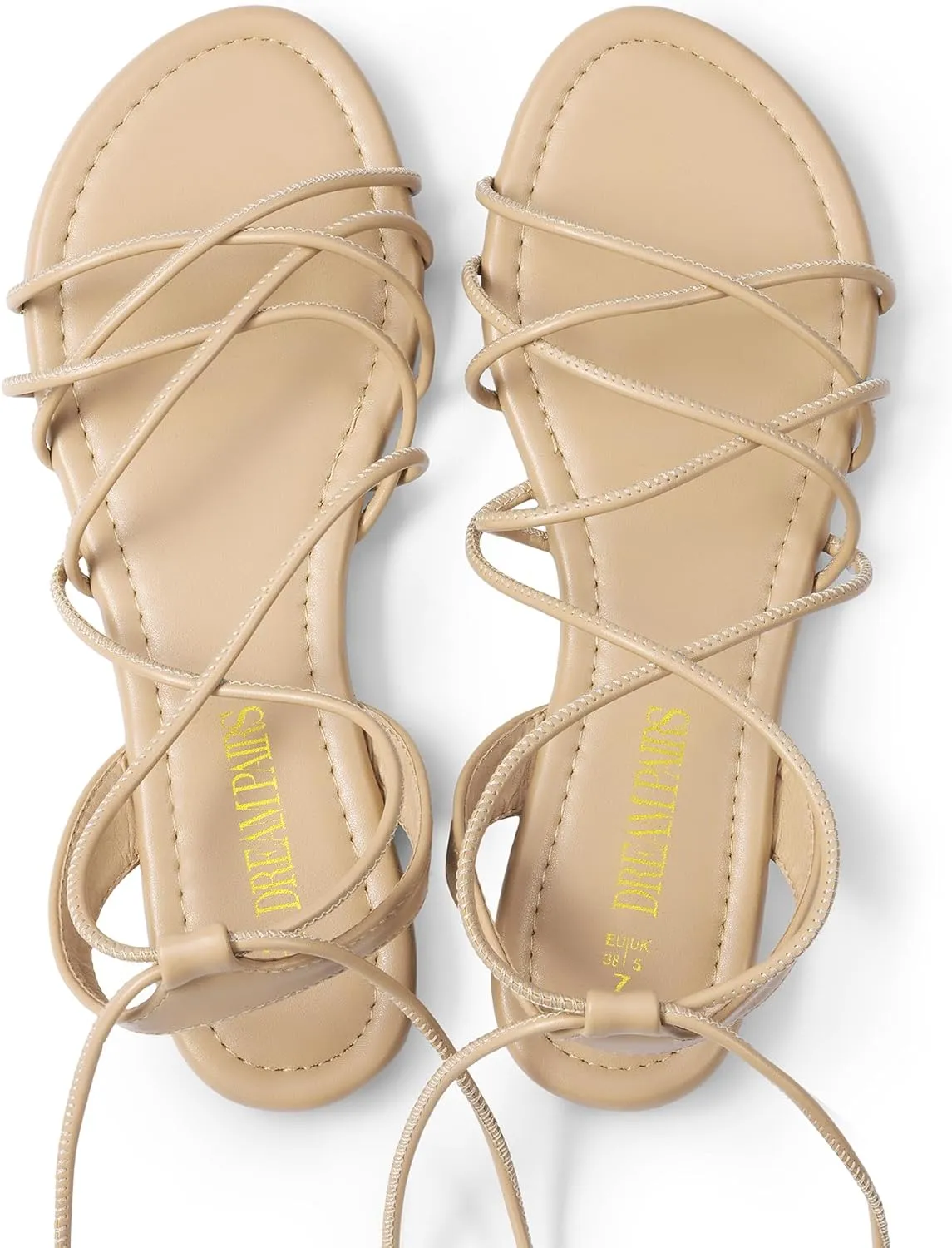 DREAM PAIRS Lace-up Gladiator Sandals Strappy Dressy Summer Flat Sandals for Women