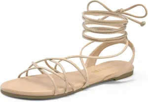 DREAM PAIRS Lace-up Gladiator Sandals Strappy Dressy Summer Flat Sandals for Women