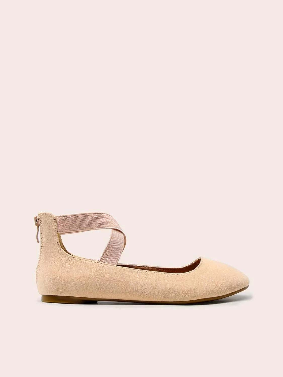 DREAM PAIRS Women's Comfortable Fashion Elastic Ankle Straps Flats Shoes