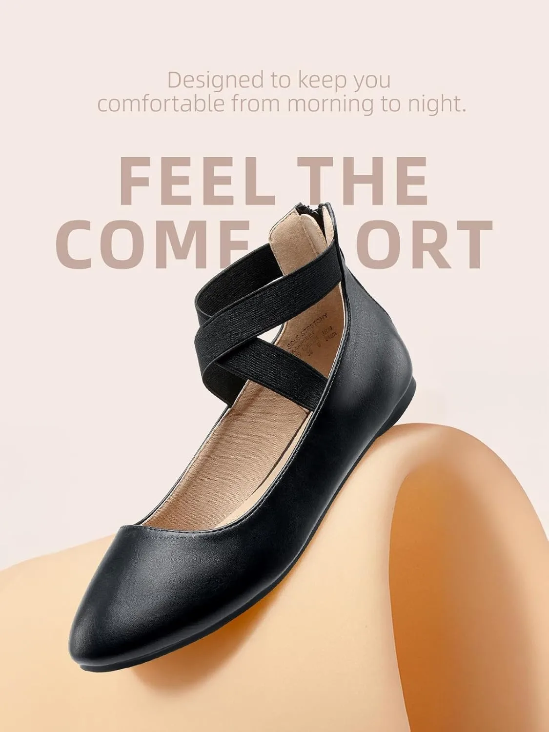 DREAM PAIRS Women's Comfortable Fashion Elastic Ankle Straps Flats Shoes