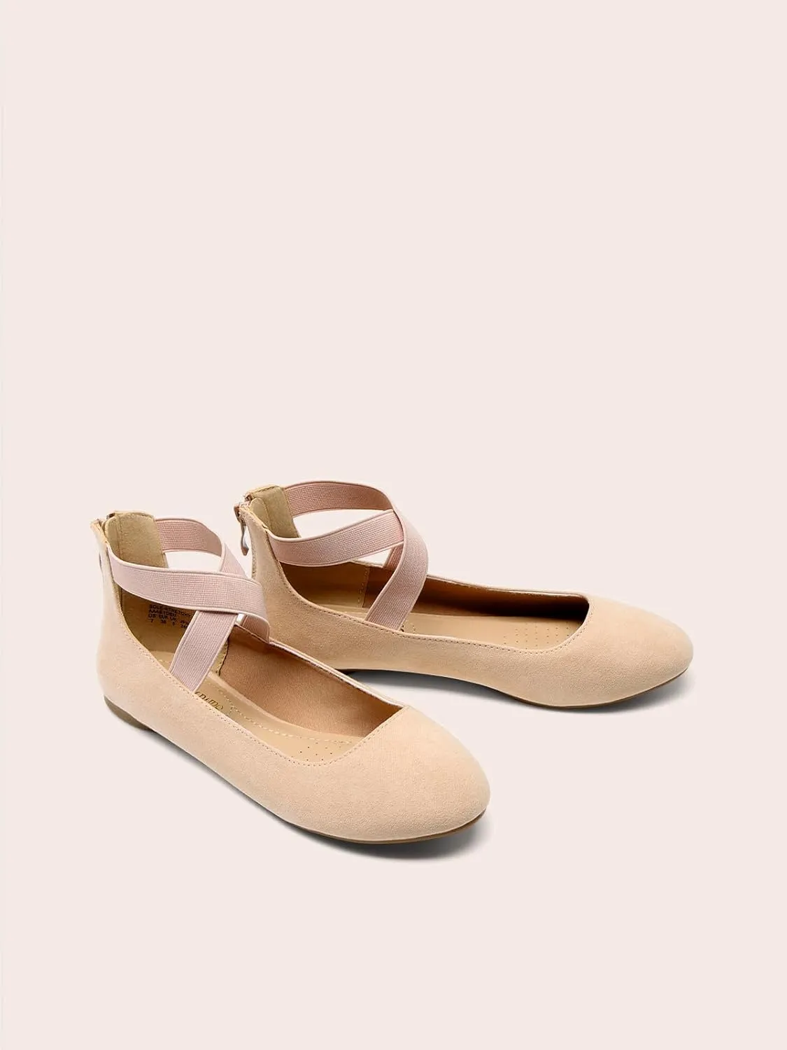DREAM PAIRS Women's Comfortable Fashion Elastic Ankle Straps Flats Shoes