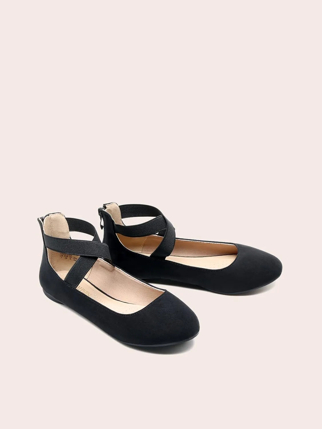 DREAM PAIRS Women's Comfortable Fashion Elastic Ankle Straps Flats Shoes
