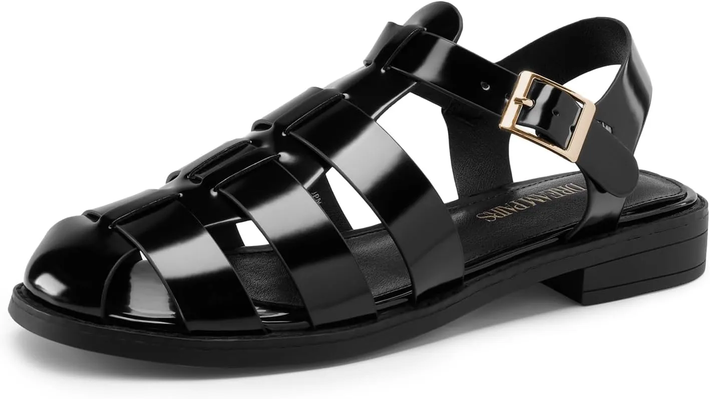 DREAM PAIRS Womens Fisherman Gladiator Braided Flat Sandal Cute Woven Strappy Closed Toe Shoes for Summer