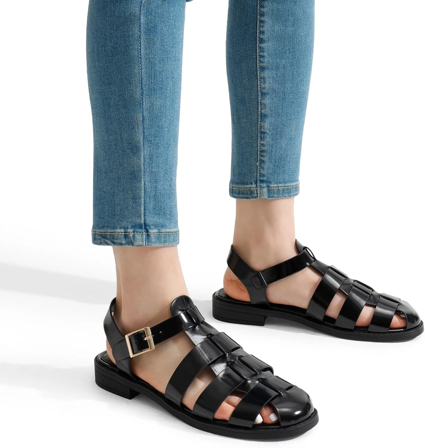DREAM PAIRS Womens Fisherman Gladiator Braided Flat Sandal Cute Woven Strappy Closed Toe Shoes for Summer