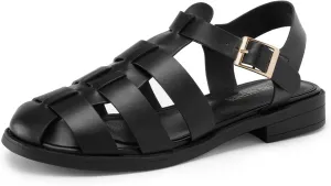 DREAM PAIRS Womens Fisherman Gladiator Braided Flat Sandal Cute Woven Strappy Closed Toe Shoes for Summer