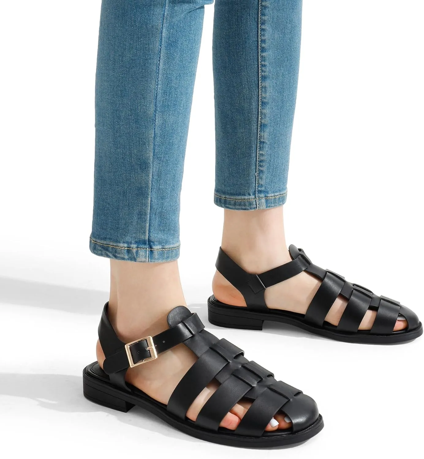 DREAM PAIRS Womens Fisherman Gladiator Braided Flat Sandal Cute Woven Strappy Closed Toe Shoes for Summer