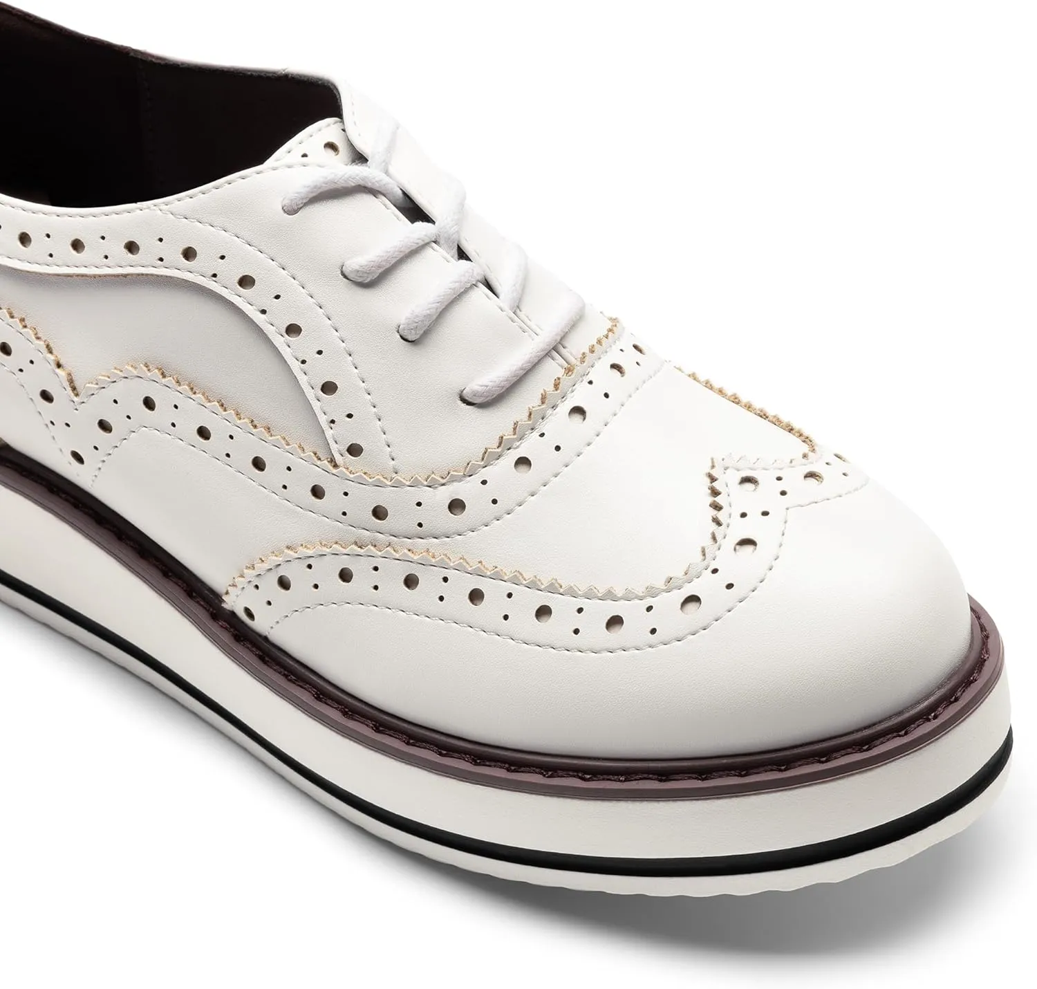 DREAM PAIRS Women's Platform Oxfords Lace-up Wingtips Round Toe Dress Shoes