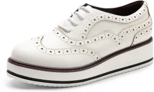 DREAM PAIRS Women's Platform Oxfords Lace-up Wingtips Round Toe Dress Shoes