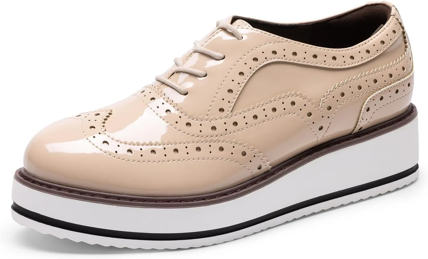 DREAM PAIRS Women's Platform Oxfords Lace-up Wingtips Round Toe Dress Shoes