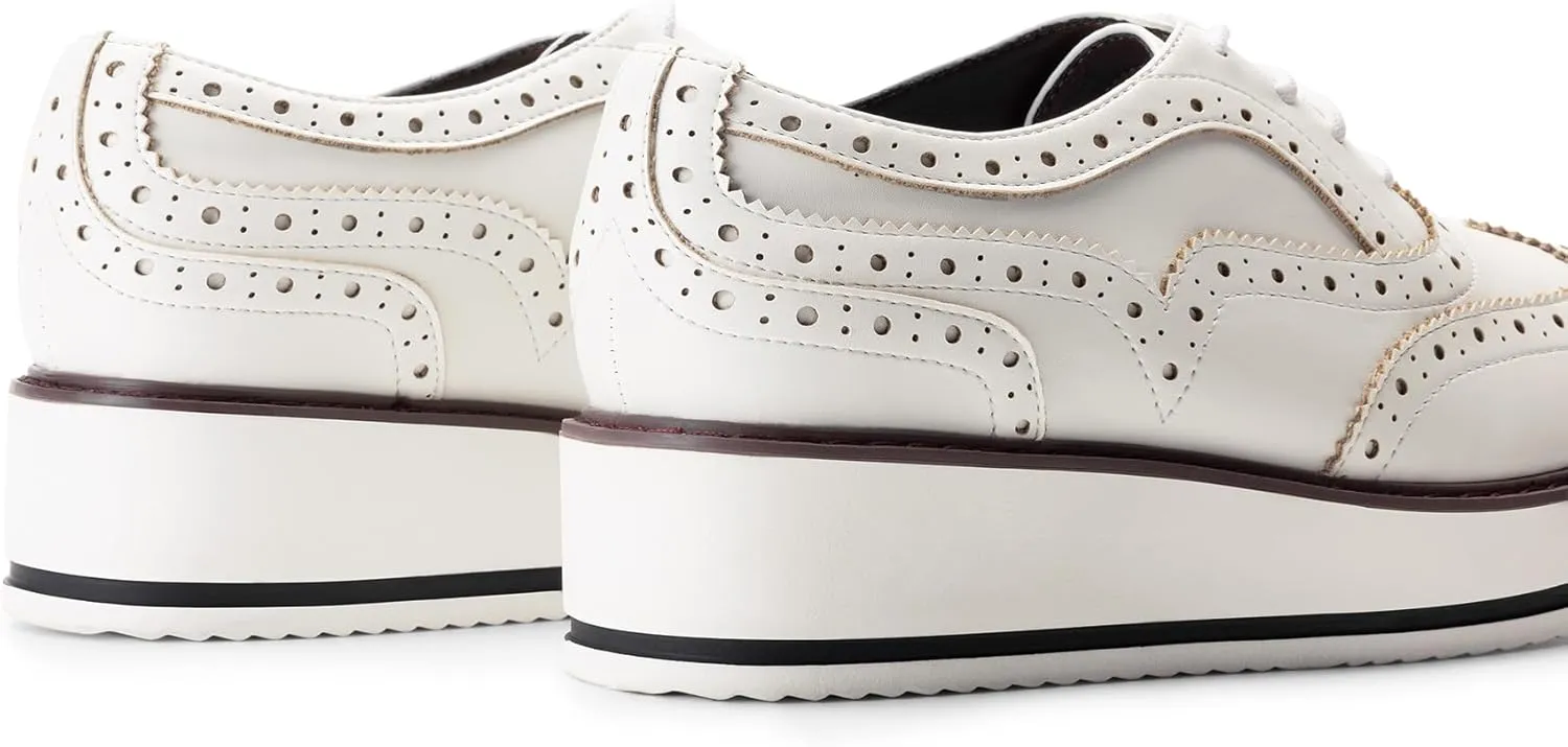 DREAM PAIRS Women's Platform Oxfords Lace-up Wingtips Round Toe Dress Shoes