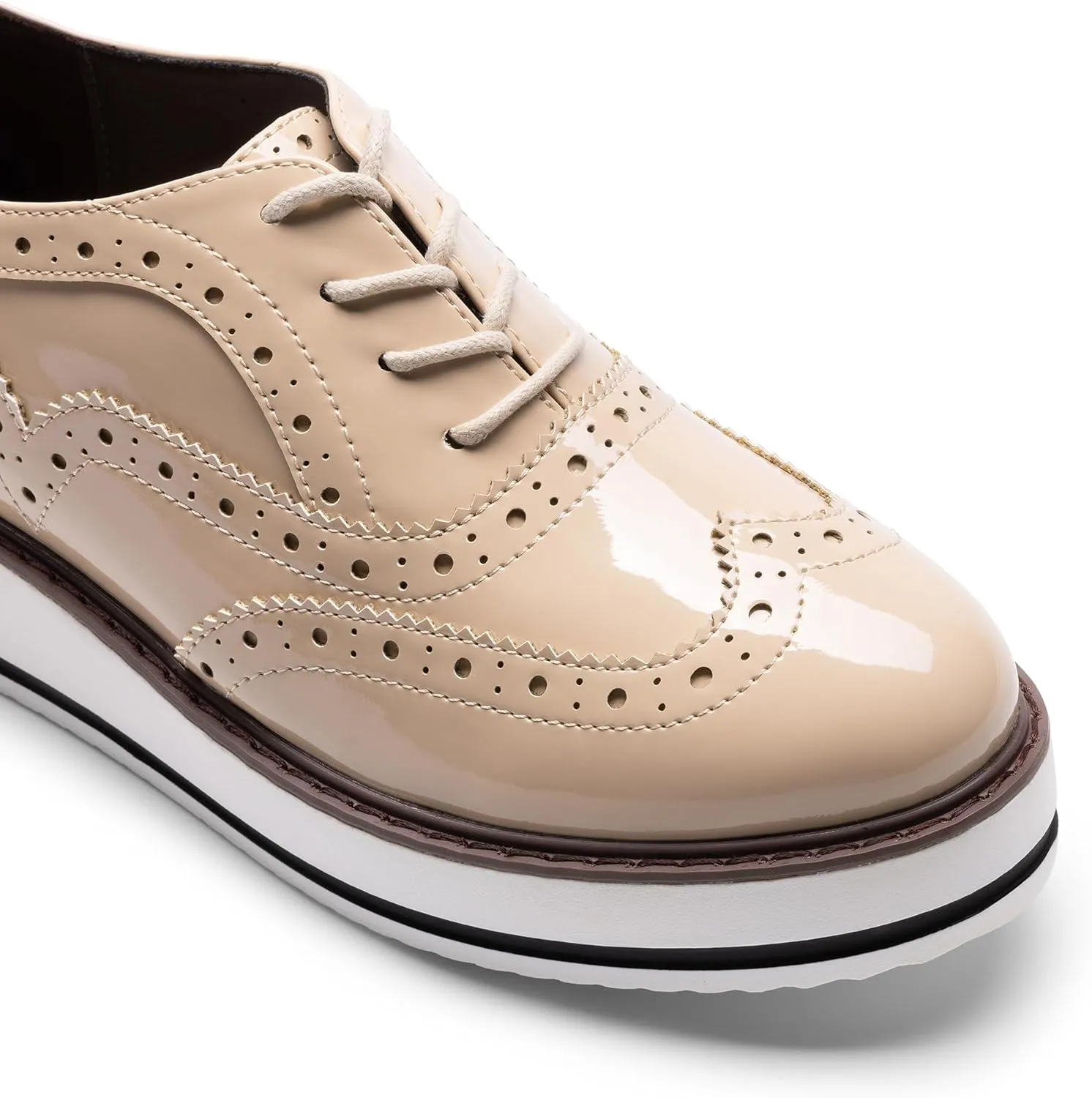 DREAM PAIRS Women's Platform Oxfords Lace-up Wingtips Round Toe Dress Shoes
