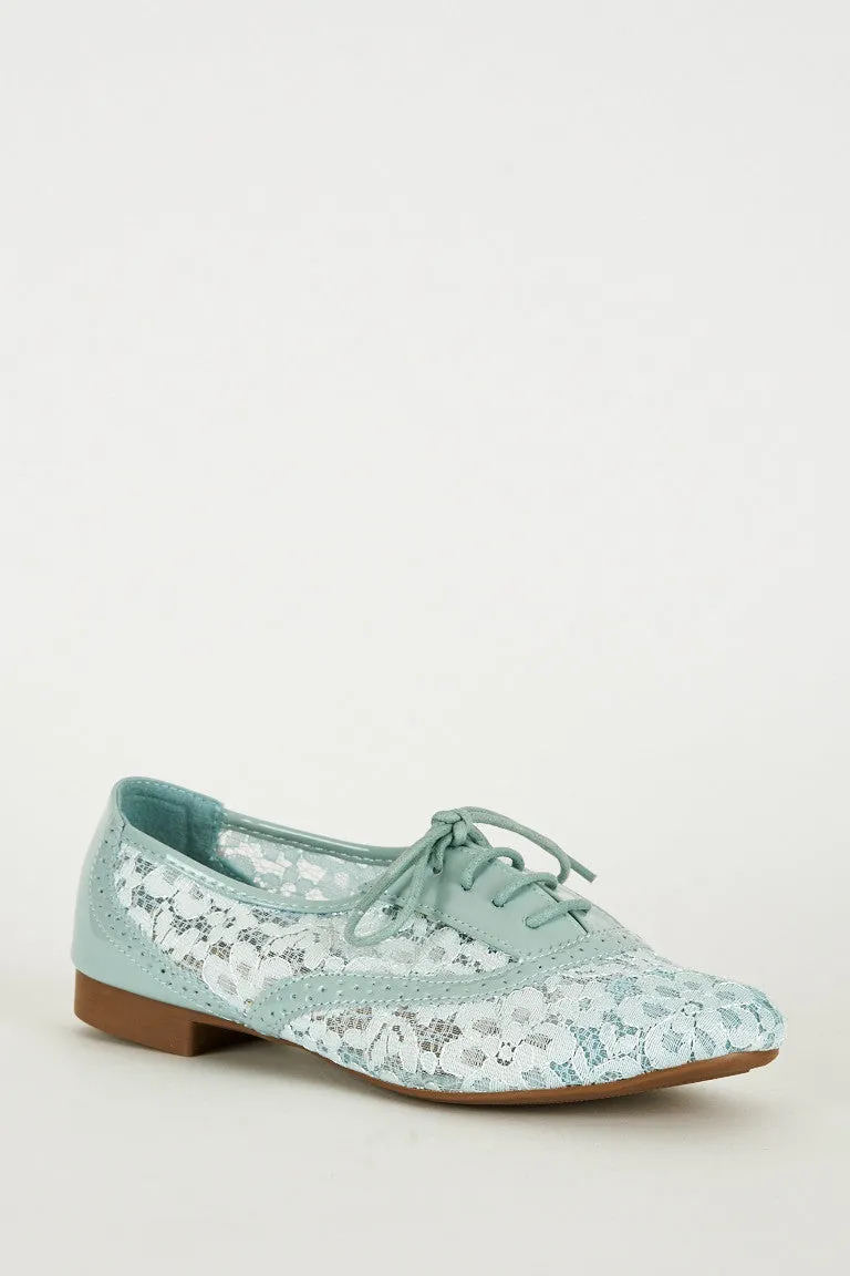 Duck Egg Blue Oxford Lace-Up Shoe