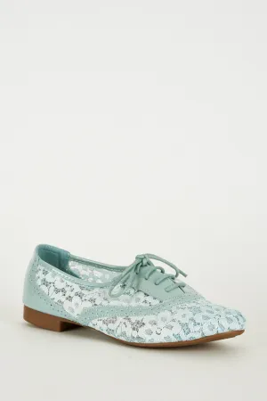 Duck Egg Blue Oxford Lace-Up Shoe