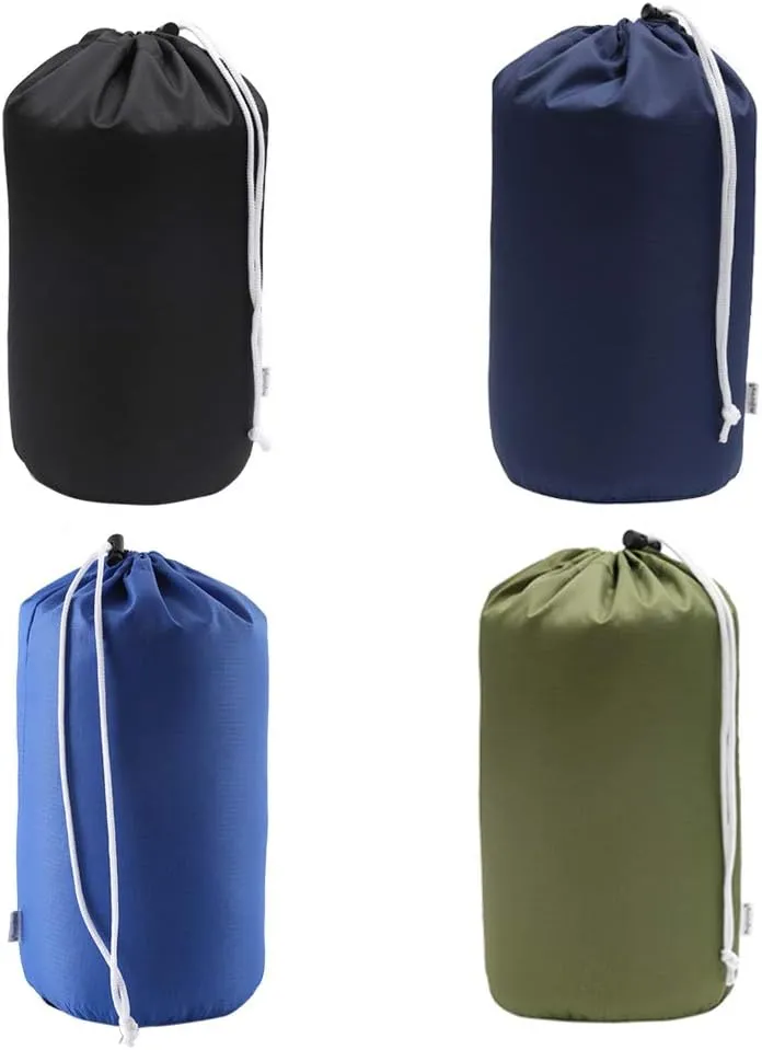 Durable Drawstring Water Resistant Dust Flap Stuff Sack Bag 4-Pack