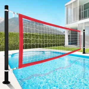 Durable PE Pool Volleyball Net Replacement - Adjustable 15-21.6Ft Width, 3Ft Height (Net Only)
