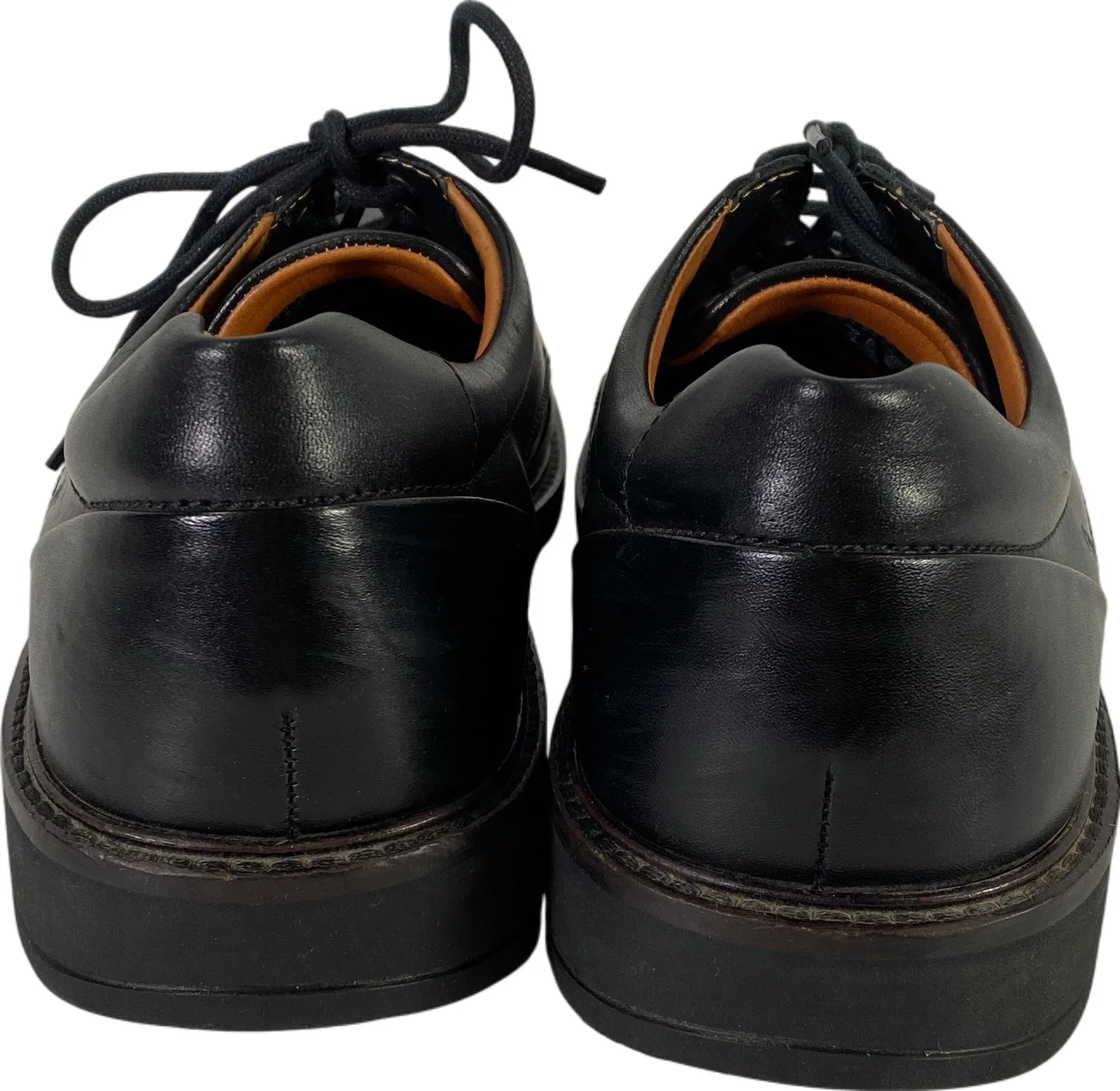 Ecco Men’s Black Leather Holton Apron Toe Lace Up Loafers - 9