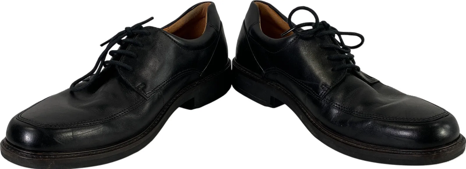 Ecco Men’s Black Leather Holton Apron Toe Lace Up Loafers - 9