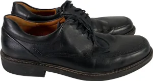 Ecco Men’s Black Leather Holton Apron Toe Lace Up Loafers - 9