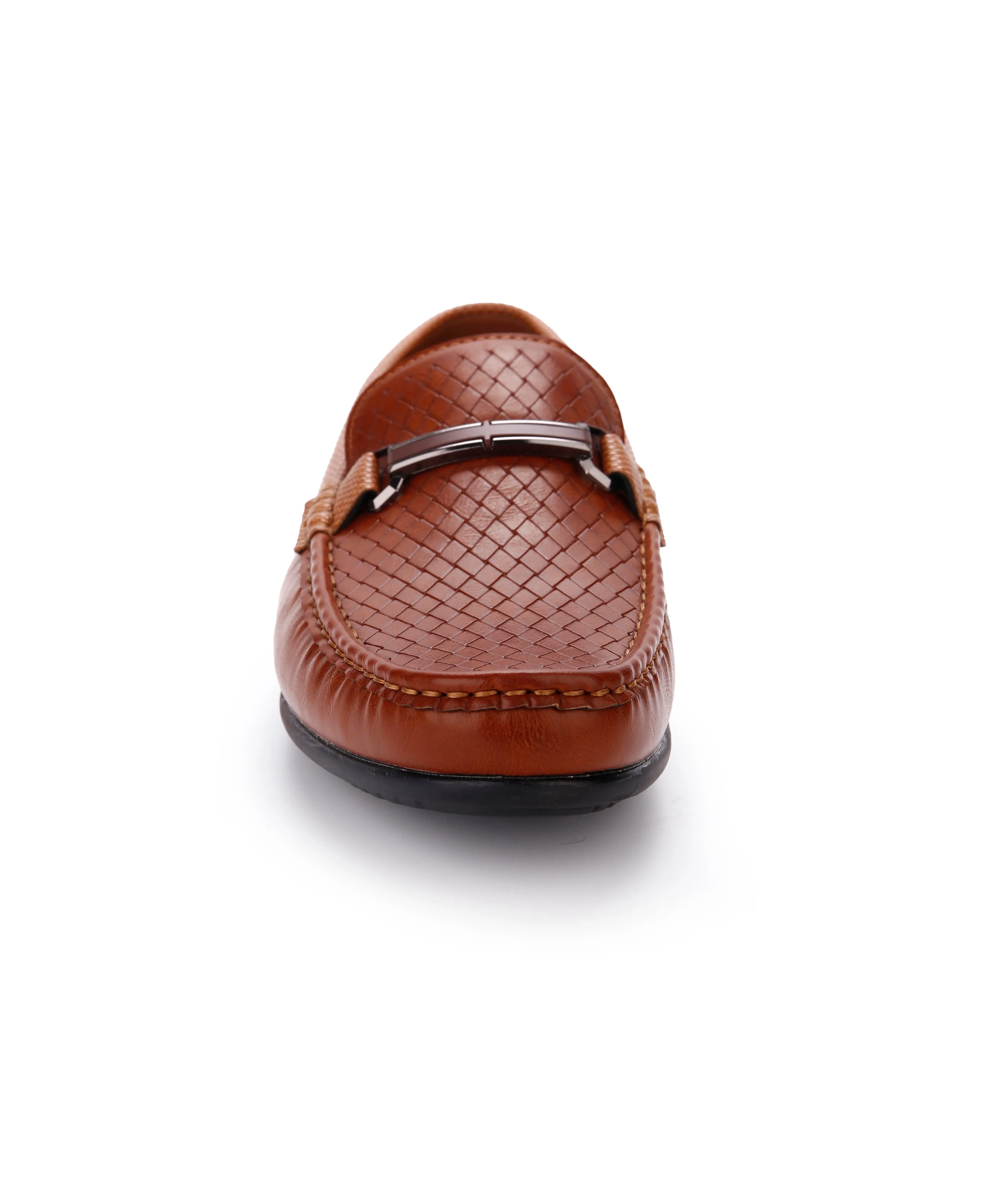 Embossed Step Moccasins - Tan