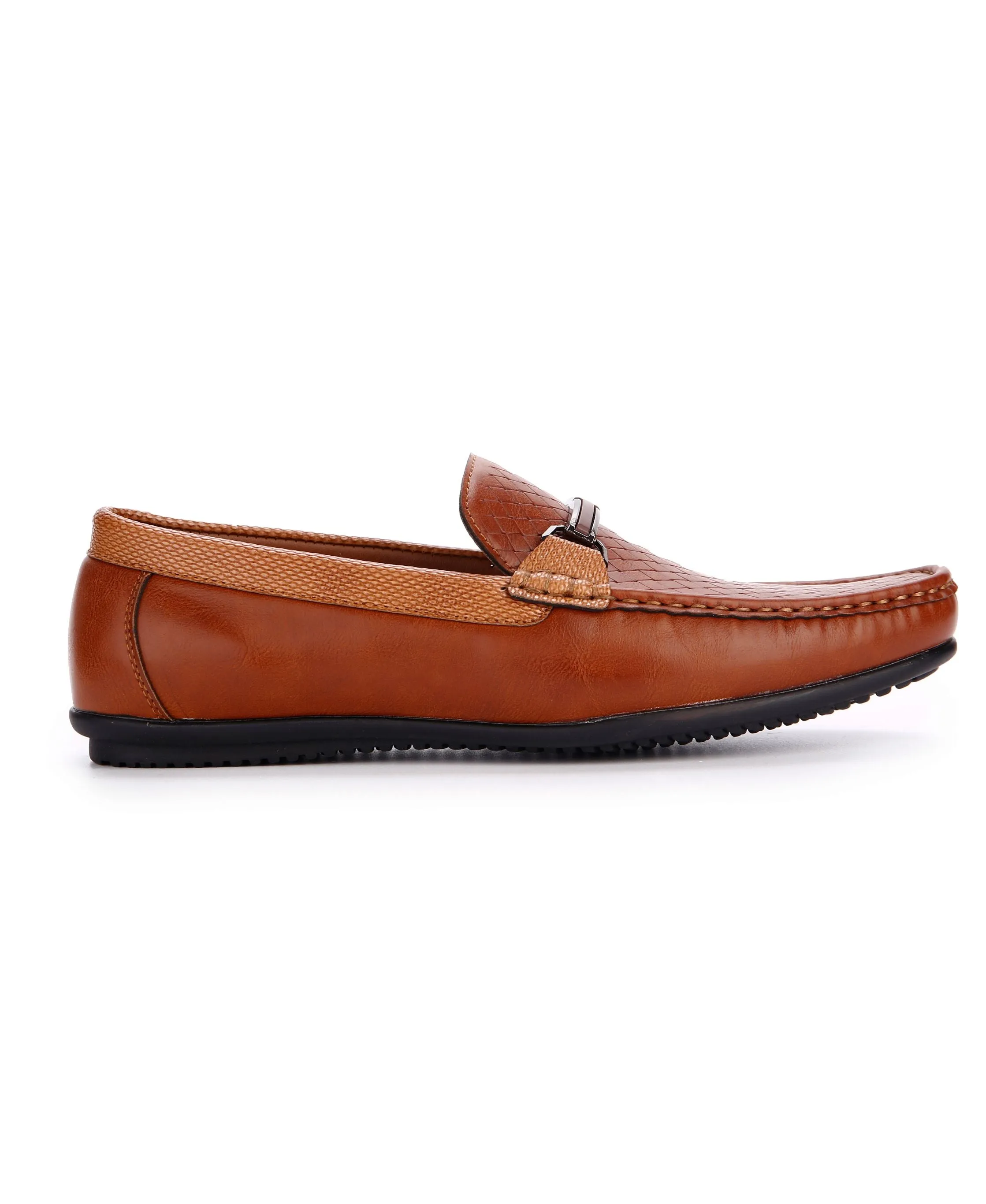 Embossed Step Moccasins - Tan