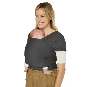 Ergobaby Sustainable Knit Aura Baby Carrier Wrap for Newborn to Toddler (8-25 Pounds), Soft Black
