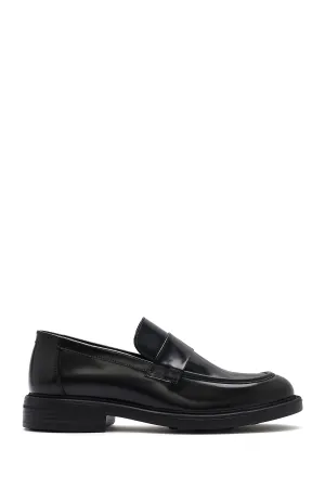 Erkek Siyah Deri Casual Loafer