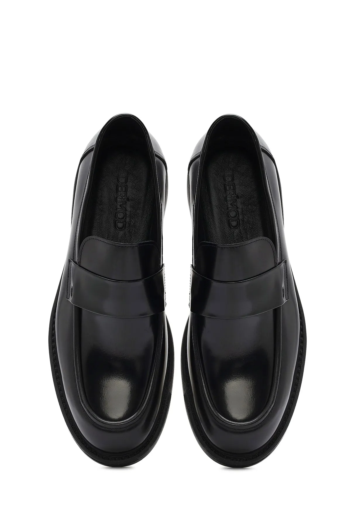 Erkek Siyah Deri Casual Loafer