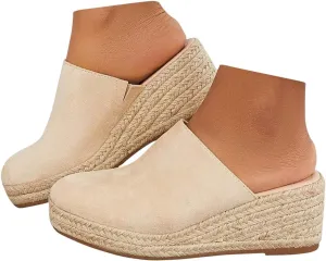 Espadrilles Mule Wedges Platform Slip on Backless Sandals