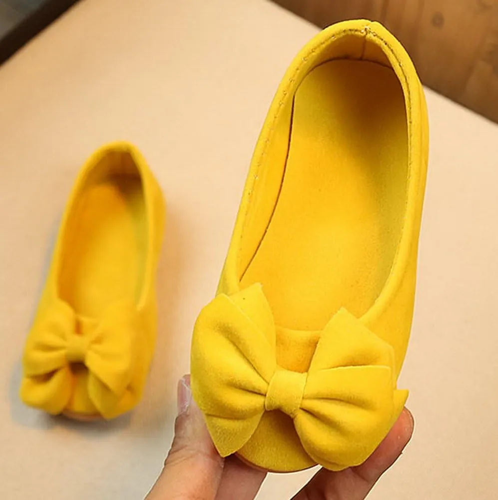 Faux Suede Bow Round Toe Ballet Flats Slip On Shoes (Little Kid/Big Kid)