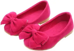 Faux Suede Bow Round Toe Ballet Flats Slip On Shoes (Little Kid/Big Kid)
