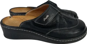 Fidelio Women’s Black Leather Slip On Mules - 38/ US 7
