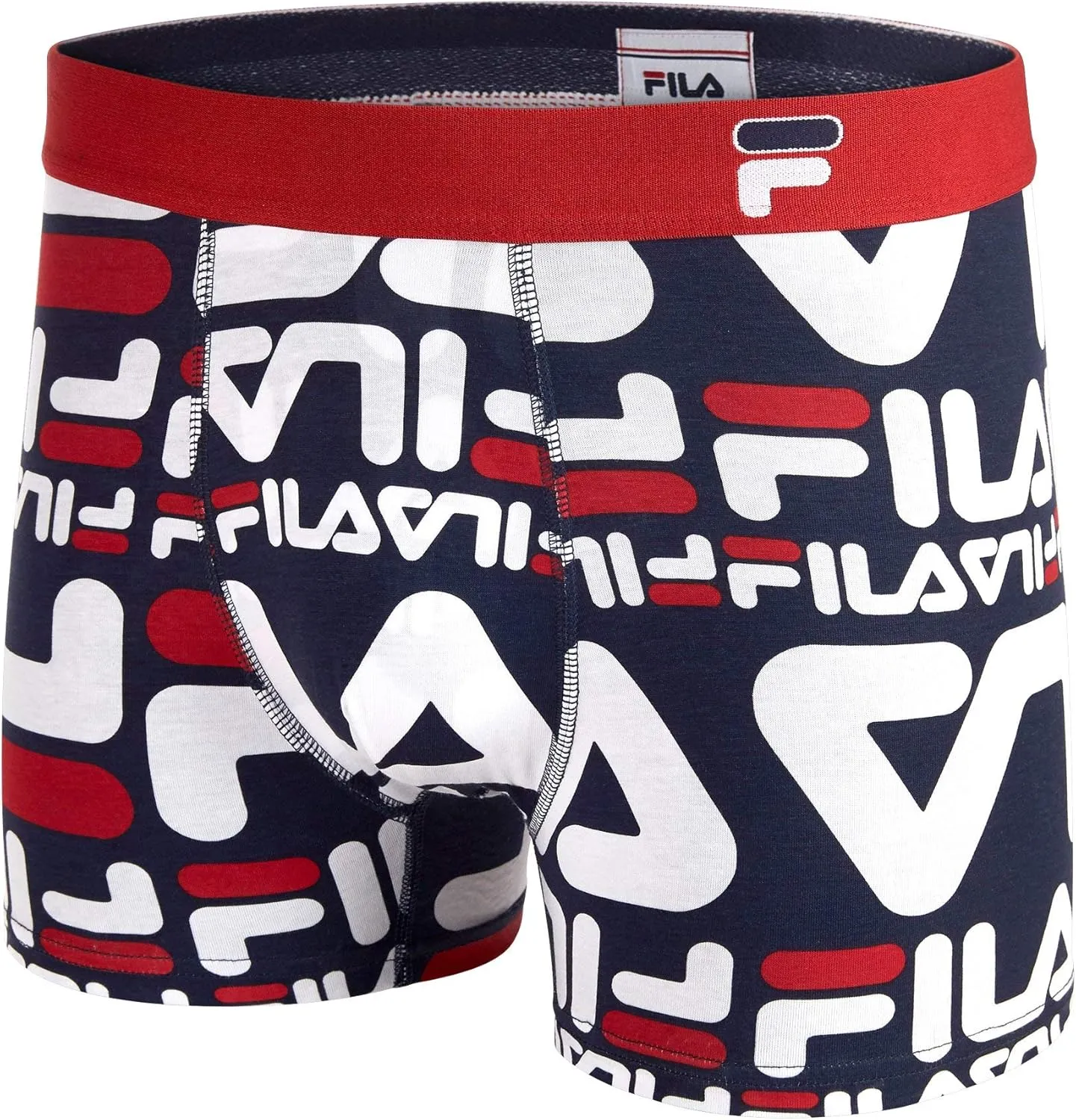 Fila Men's 3" No Fly Boxer Brief with Built in Pouch Support (2-Pack of Trunk Briefs)