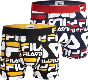 Fila Men's 3" No Fly Boxer Brief with Built in Pouch Support (2-Pack of Trunk Briefs)