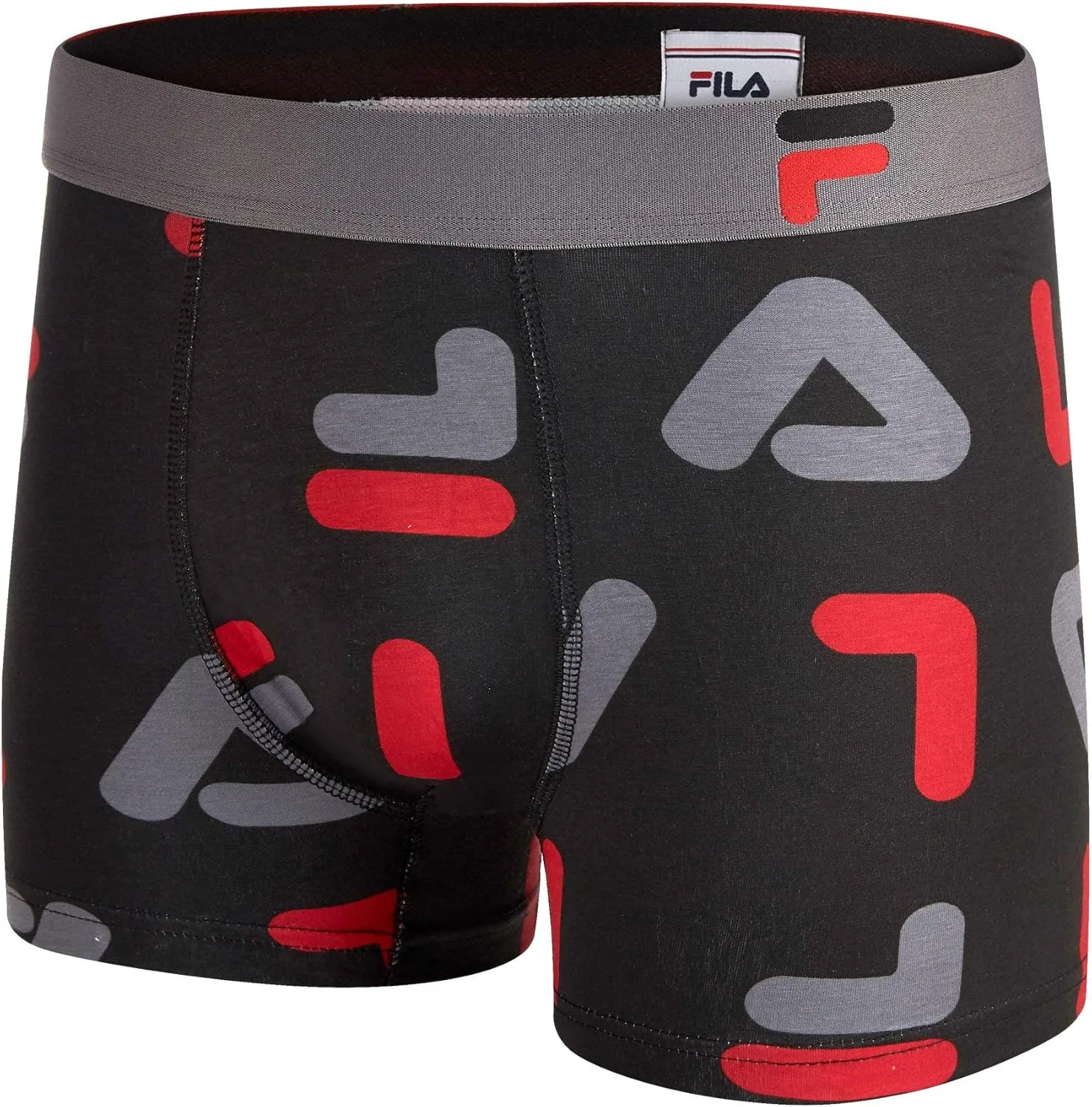 Fila Men's 3" No Fly Boxer Brief with Built in Pouch Support (2-Pack of Trunk Briefs)