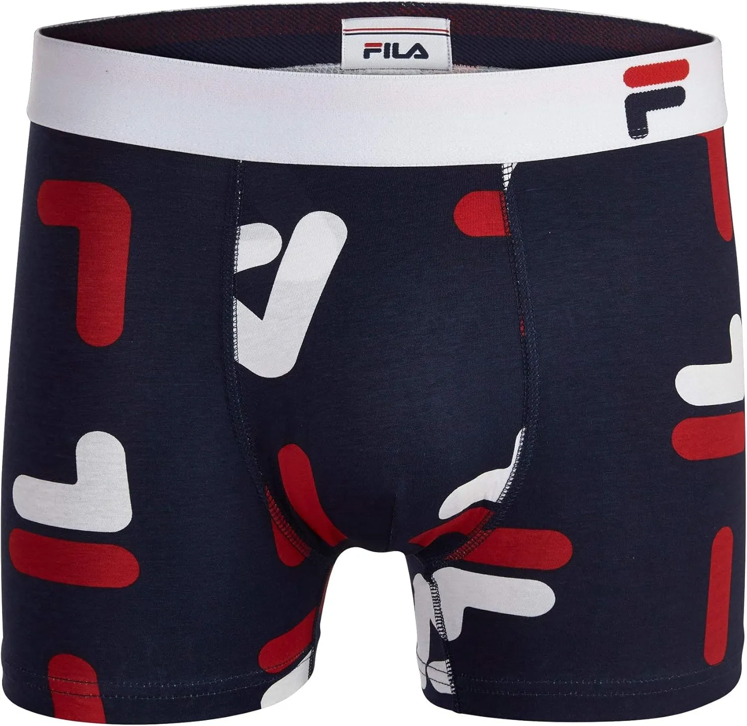 Fila Men's 3" No Fly Boxer Brief with Built in Pouch Support (2-Pack of Trunk Briefs)