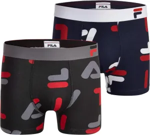 Fila Men's 3" No Fly Boxer Brief with Built in Pouch Support (2-Pack of Trunk Briefs)