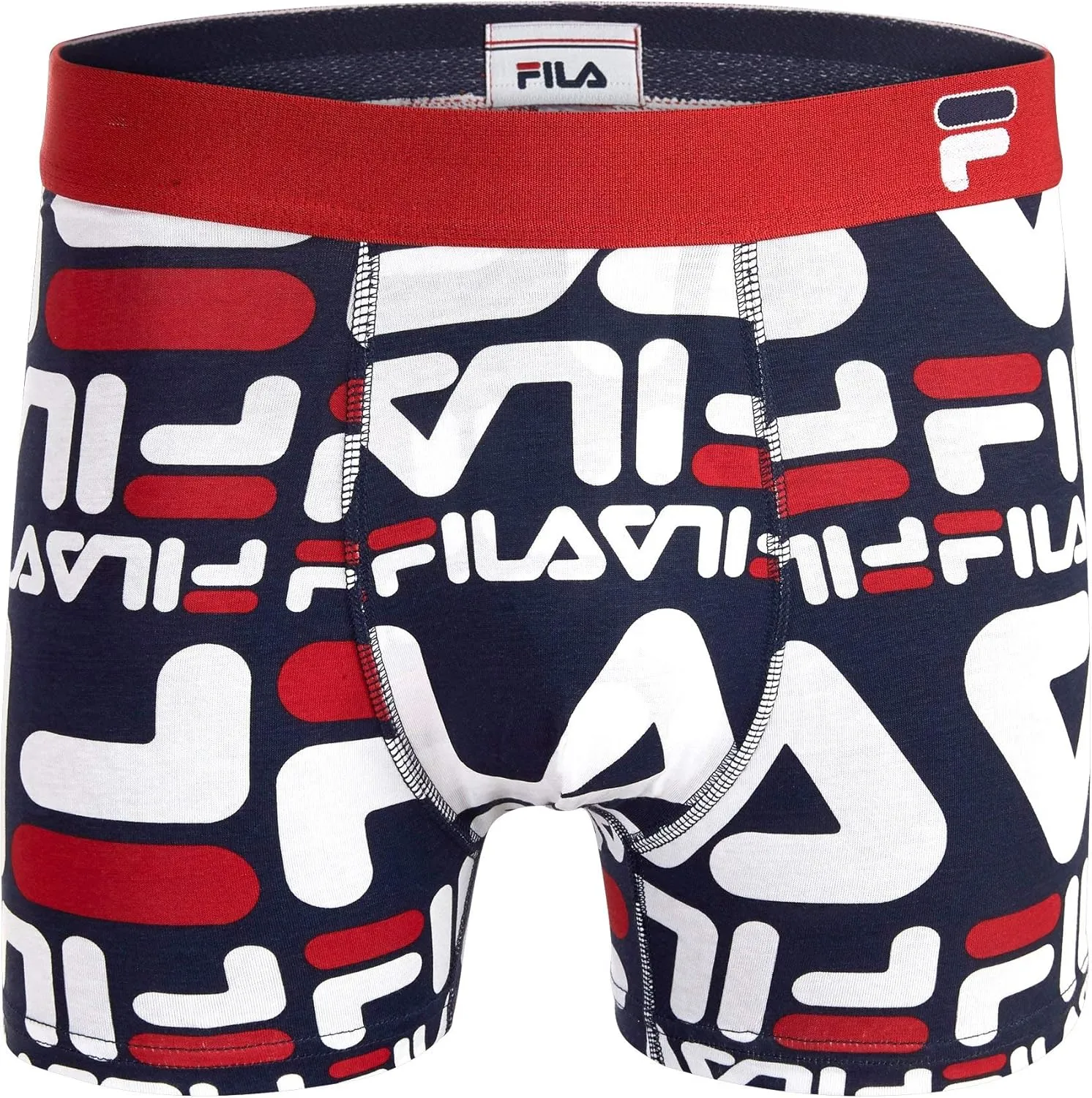 Fila Men's 3" No Fly Boxer Brief with Built in Pouch Support (2-Pack of Trunk Briefs)