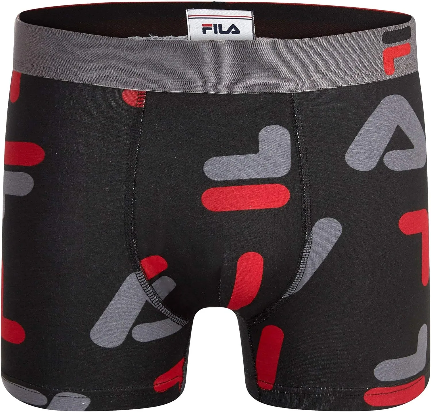 Fila Men's 3" No Fly Boxer Brief with Built in Pouch Support (2-Pack of Trunk Briefs)