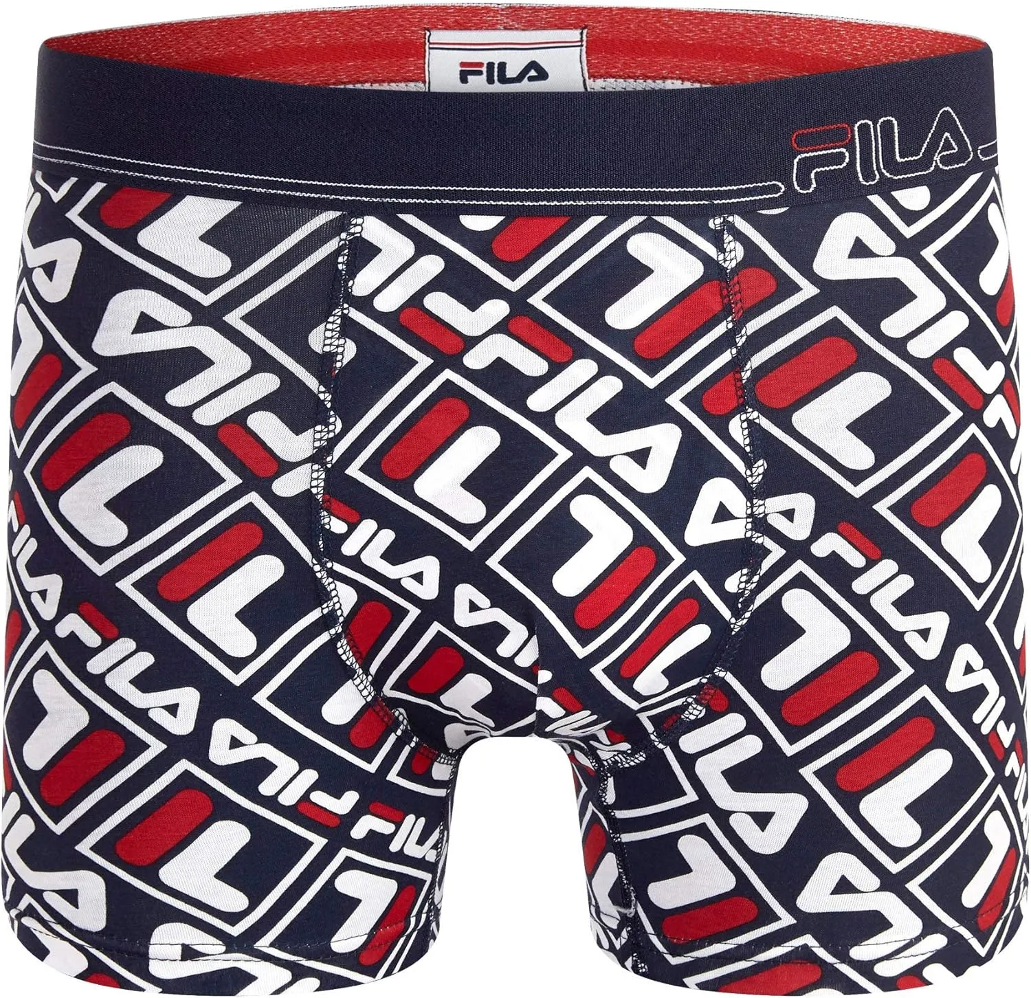 Fila Men's 3" No Fly Boxer Brief with Built in Pouch Support (2-Pack of Trunk Briefs)