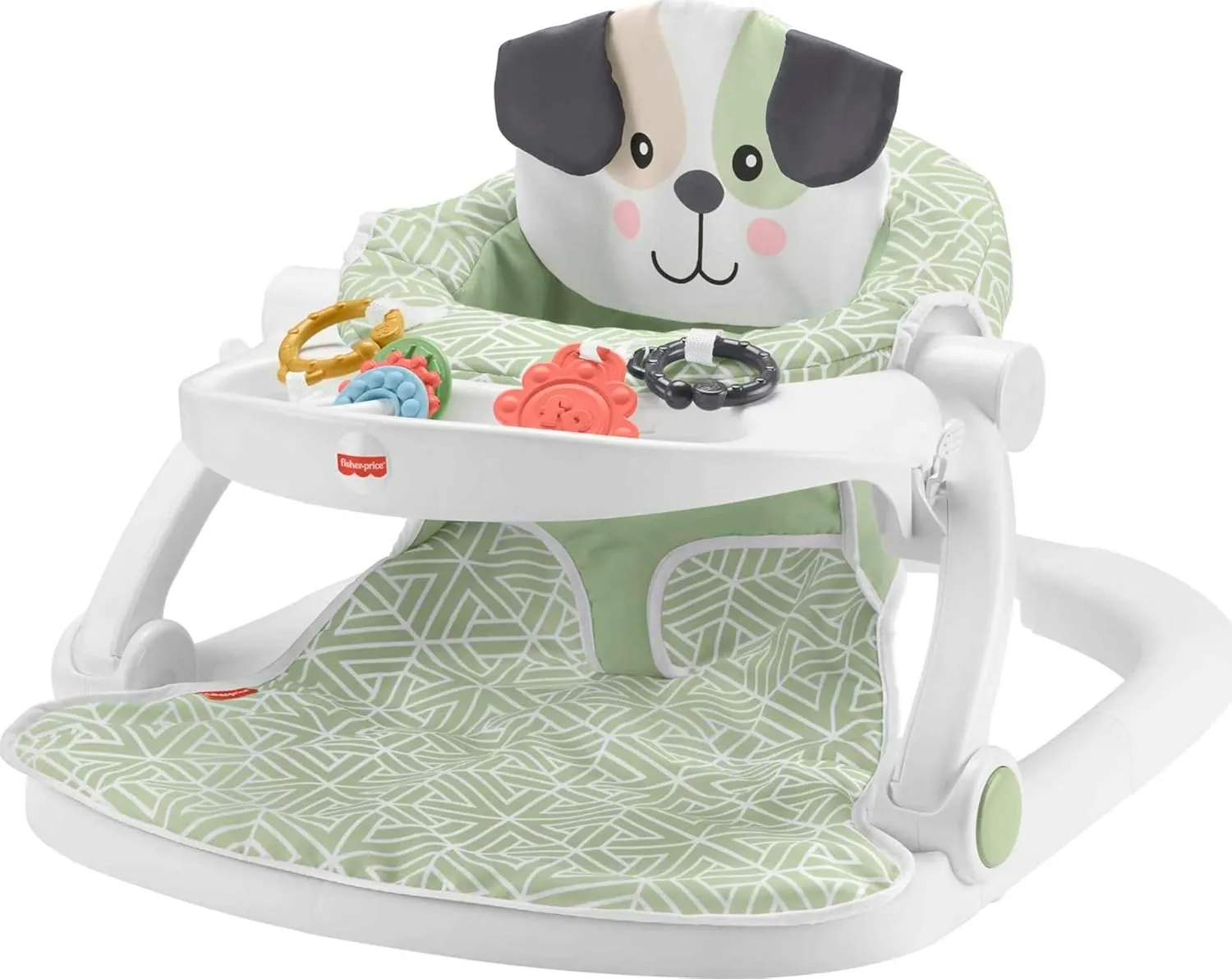 Fisher-Price Baby Portable Baby Chair Sit-Me-Up Floor Seat with Snack Tray and Developmental Toys, Puppy Perfection [Amazon Exclusive]