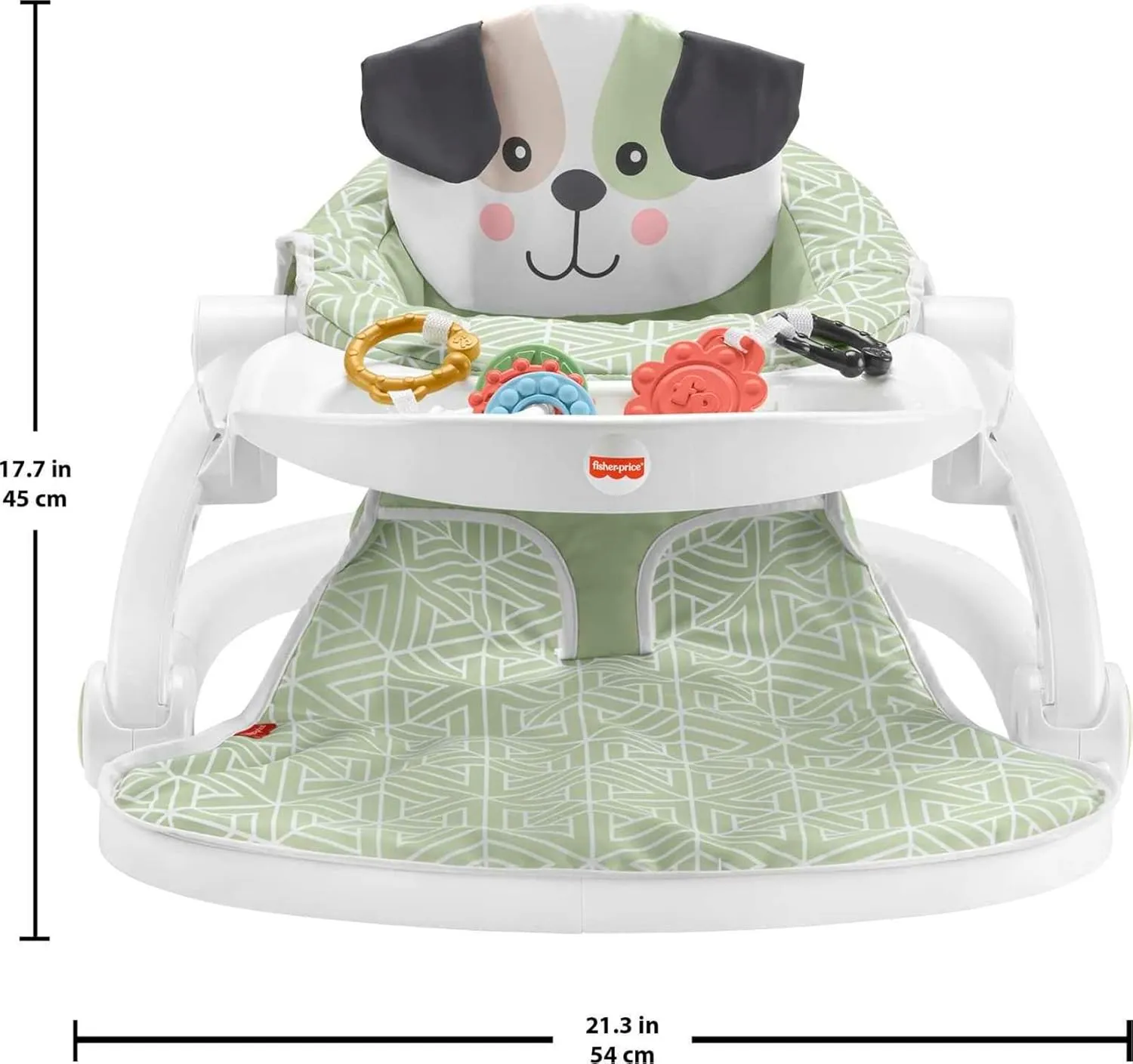 Fisher-Price Baby Portable Baby Chair Sit-Me-Up Floor Seat with Snack Tray and Developmental Toys, Puppy Perfection [Amazon Exclusive]
