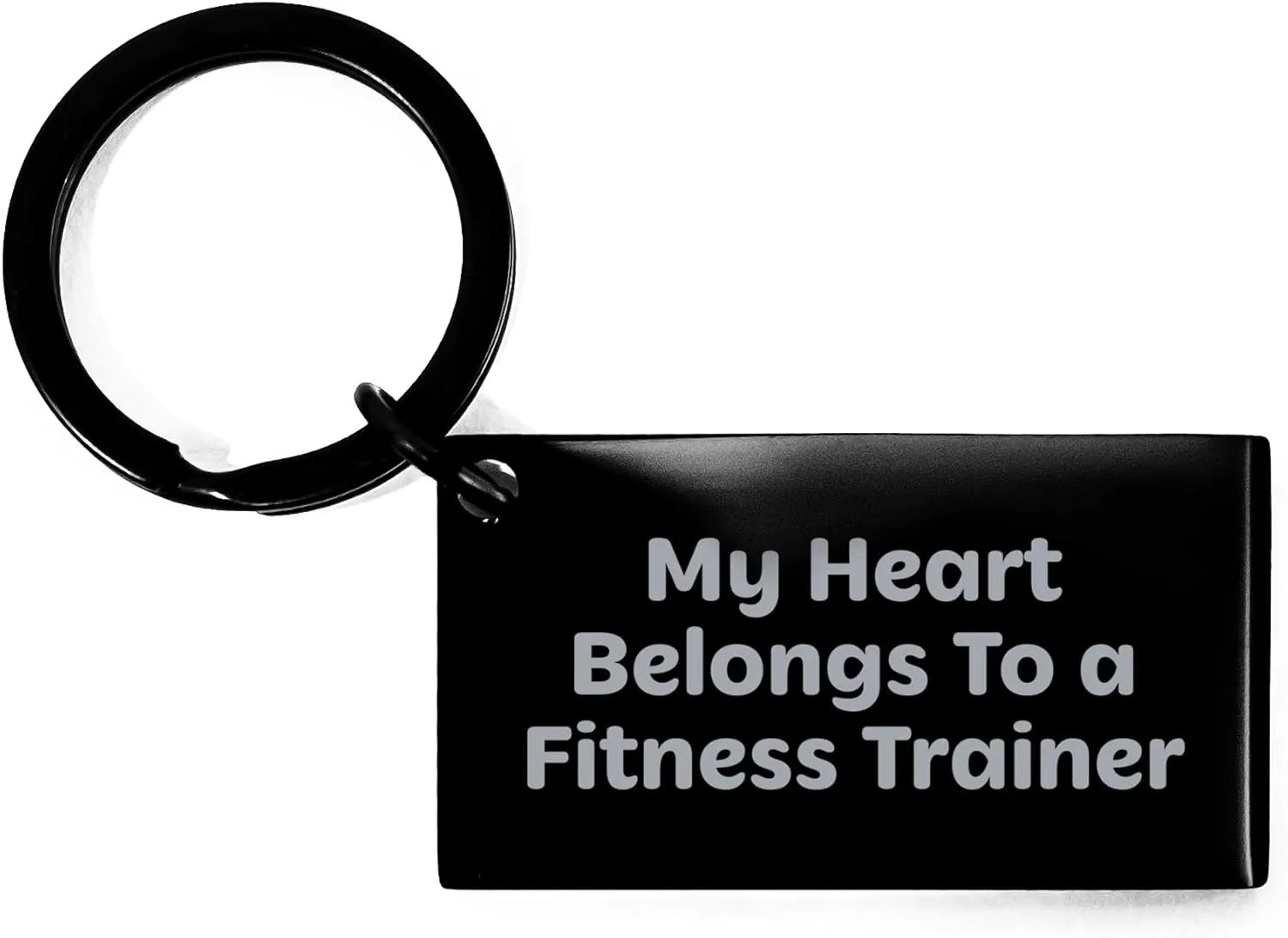 Fitness Trainers' Heart Belongs To Me Keychain, Funny Quote Gift from Family to Fitness Trainer for Mother's Day