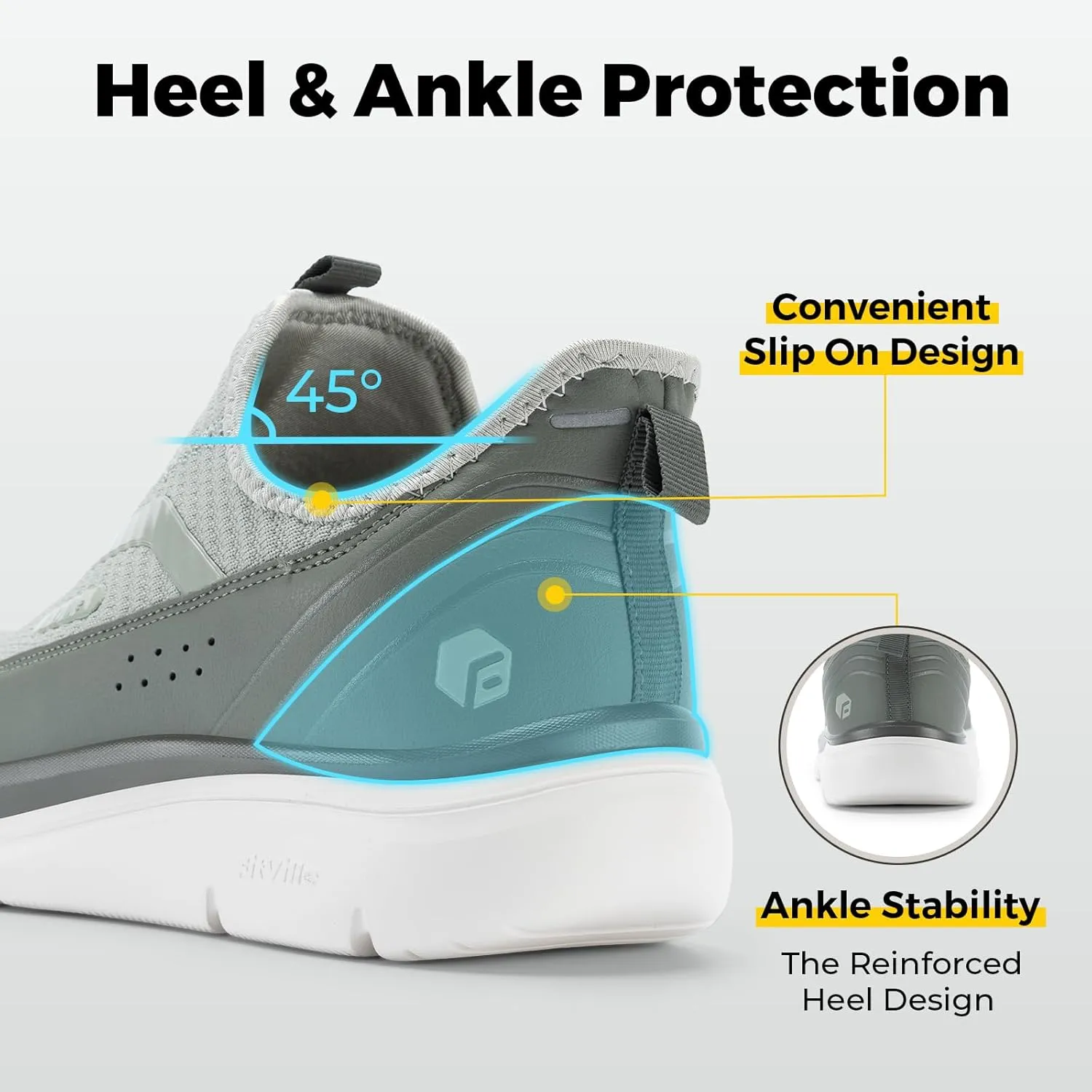 FitVille Men's Extra Wide Slip on Walking Shoes with Arch Support Men Slip on Sneakers for Foot Pain Relief-Stepease V2